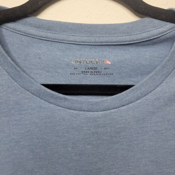 Untuckit Shirt Mens Large Blue T Shirt Tee Short Sleeve Casual Active Outdoor - Picture 2 of 4